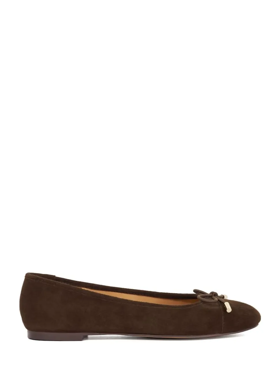 Brun foncé - Dune London Semelle la plus souple Contrastée Cuir Ballerine Chaussures plates
