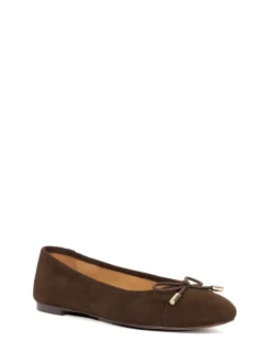 Brun foncé - Dune London Semelle la plus souple Contrastée Cuir Ballerine Chaussures plates