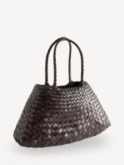 Brun foncé - Grand sac tissé Dragon Diffus Santa Croce