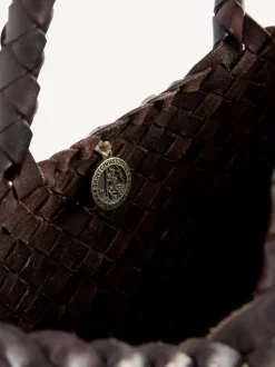 Brun foncé - Grand sac tissé Dragon Diffus Santa Croce