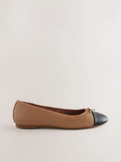 Caramel Nude - Ballerines à bout rond