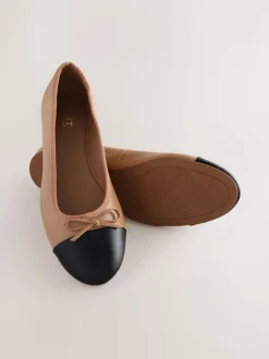 Caramel Nude - Ballerines à bout rond
