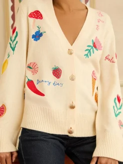 Cardigan Love & Roses brodé en maille