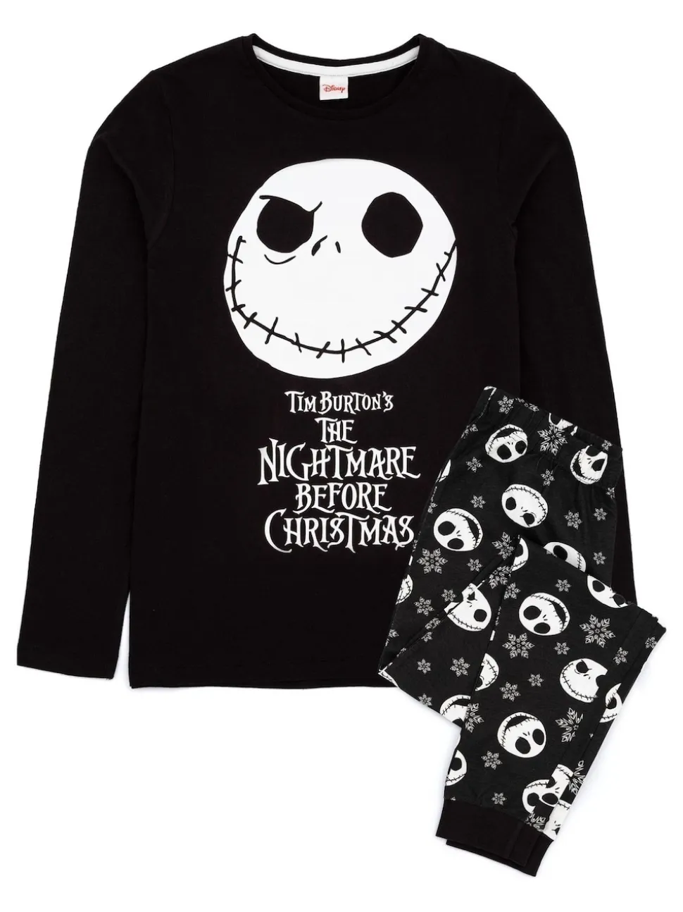 Cauchemar noir avant - Vanilla Underground Womans Disney The Nightmare Before Noël Multicoloured Long Sleeve Long Leg 100% Cotton Pyjamas Set