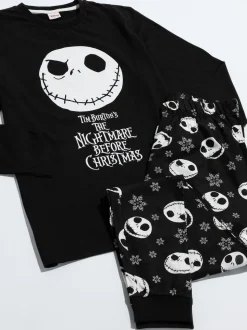 Cauchemar noir avant - Vanilla Underground Womans Disney The Nightmare Before Noël Multicoloured Long Sleeve Long Leg 100% Cotton Pyjamas Set