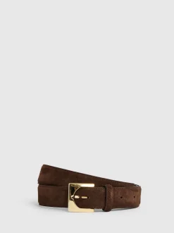 Ceinture à boucle carrée en daim Reiss Belinda