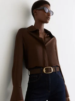 Ceinture à boucle ovale Reiss Athena en daim