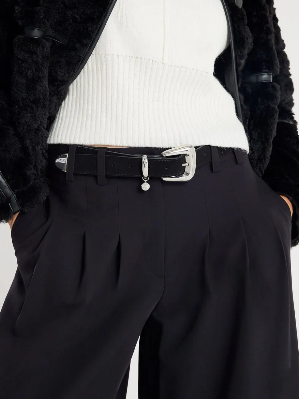 Ceinture River Island en daim à boucle bulle