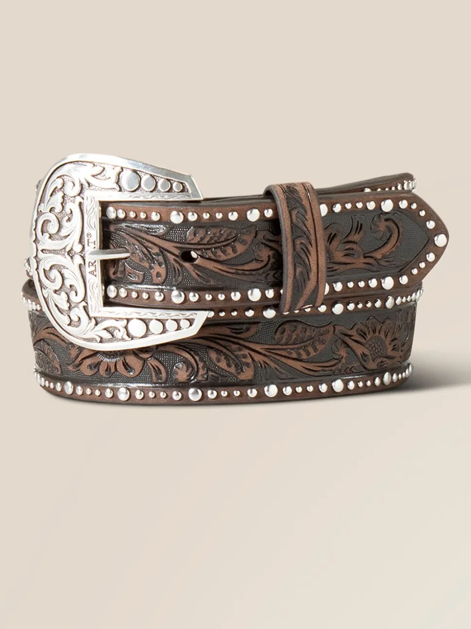 Ceintures Ariat Western en cuir cloutées et cloutées
