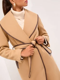 chameau - Manteau Lipsy enveloppant à revers châle