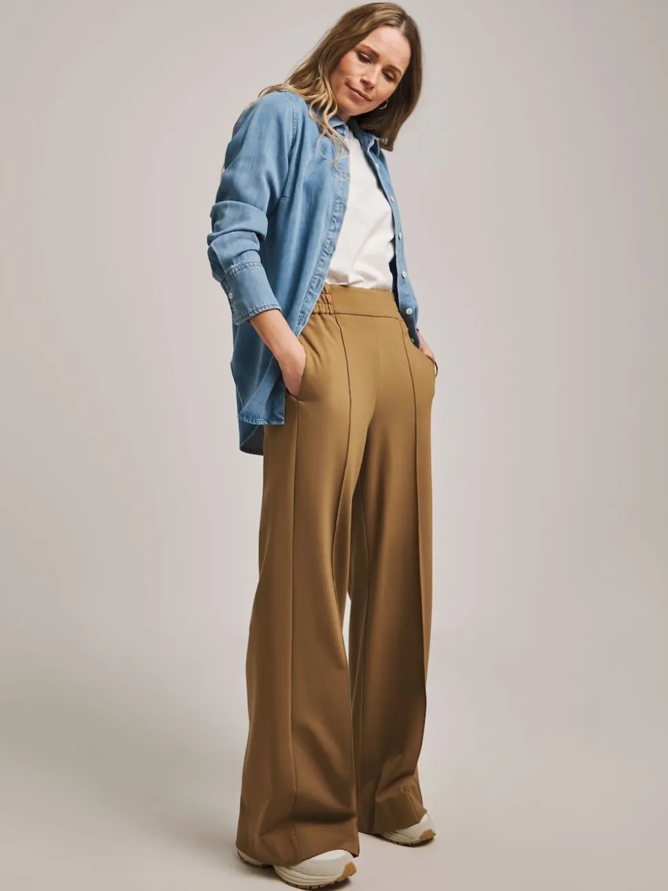 chameau - Pantalons Jambe large Anthology By JD WIlliams Premium Ponte