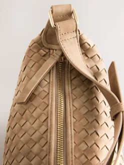 chameau - Sac à bandoulière tissé en faux daim