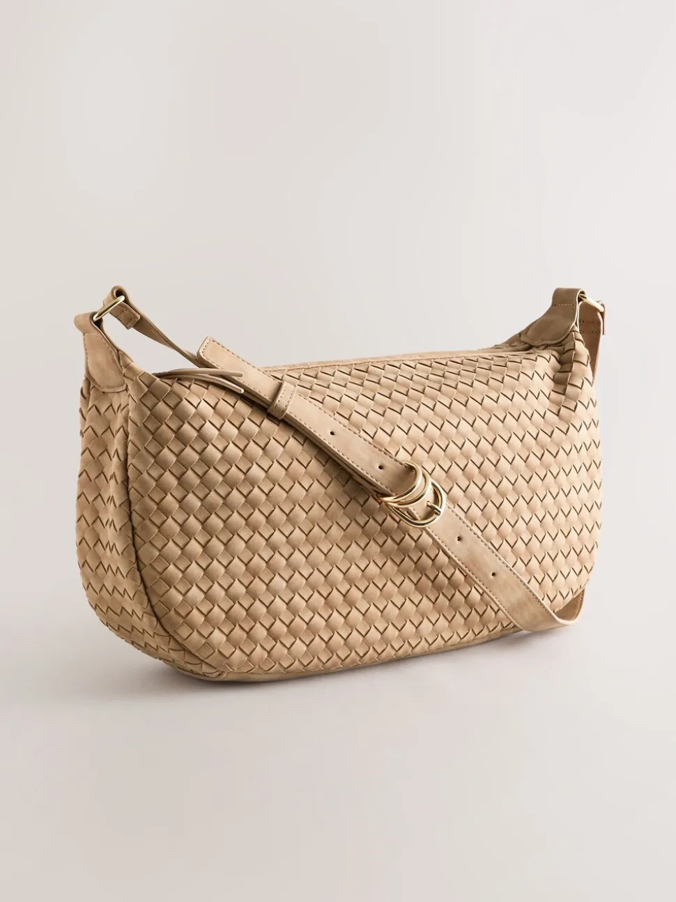 chameau - Sac à bandoulière tissé en faux daim