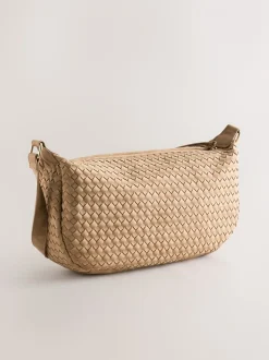 chameau - Sac à bandoulière tissé en faux daim