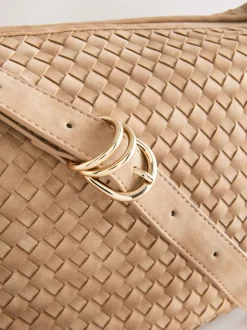 chameau - Sac à bandoulière tissé en faux daim