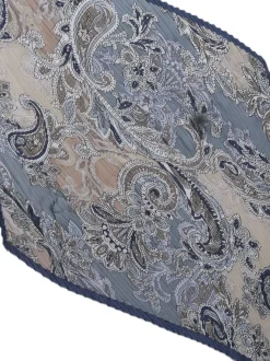 Écharpe plissée motif paisley Aela bleue