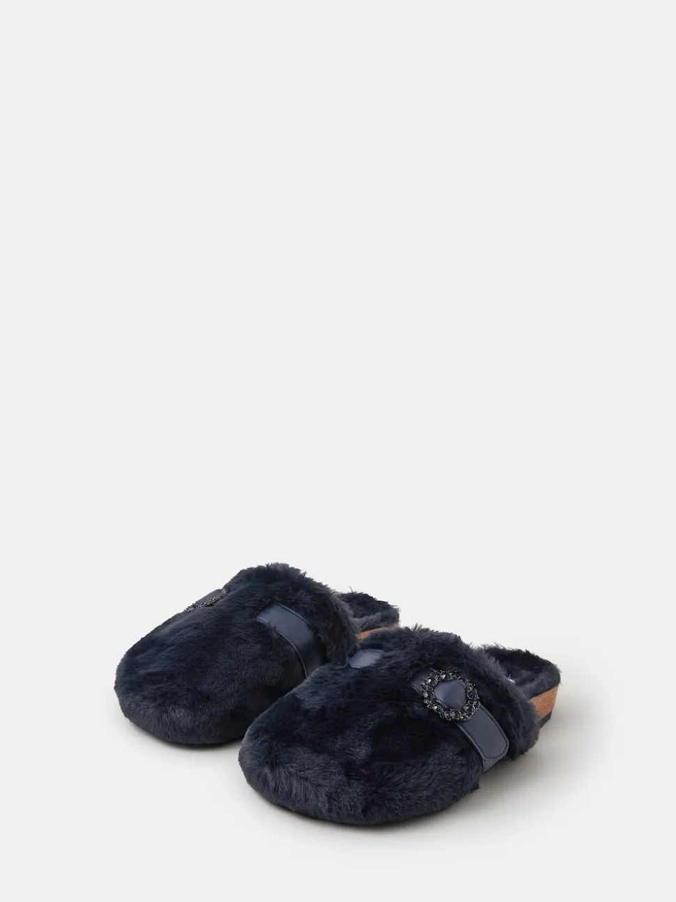 Chaussons Accessorize en fausse fourrure à boucle scintillante