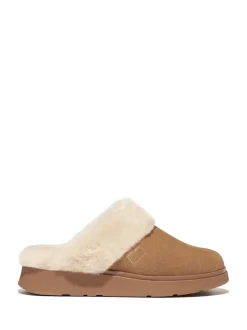 Chaussons FitFlop Gen-FF en daim à col en peau de mouton