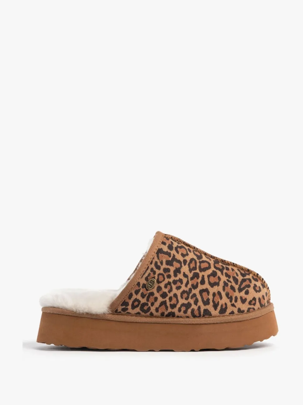 Chaussons mules à plateforme en peau de mouton Just Sheepskin Marron femme Mabel en peau de mouton