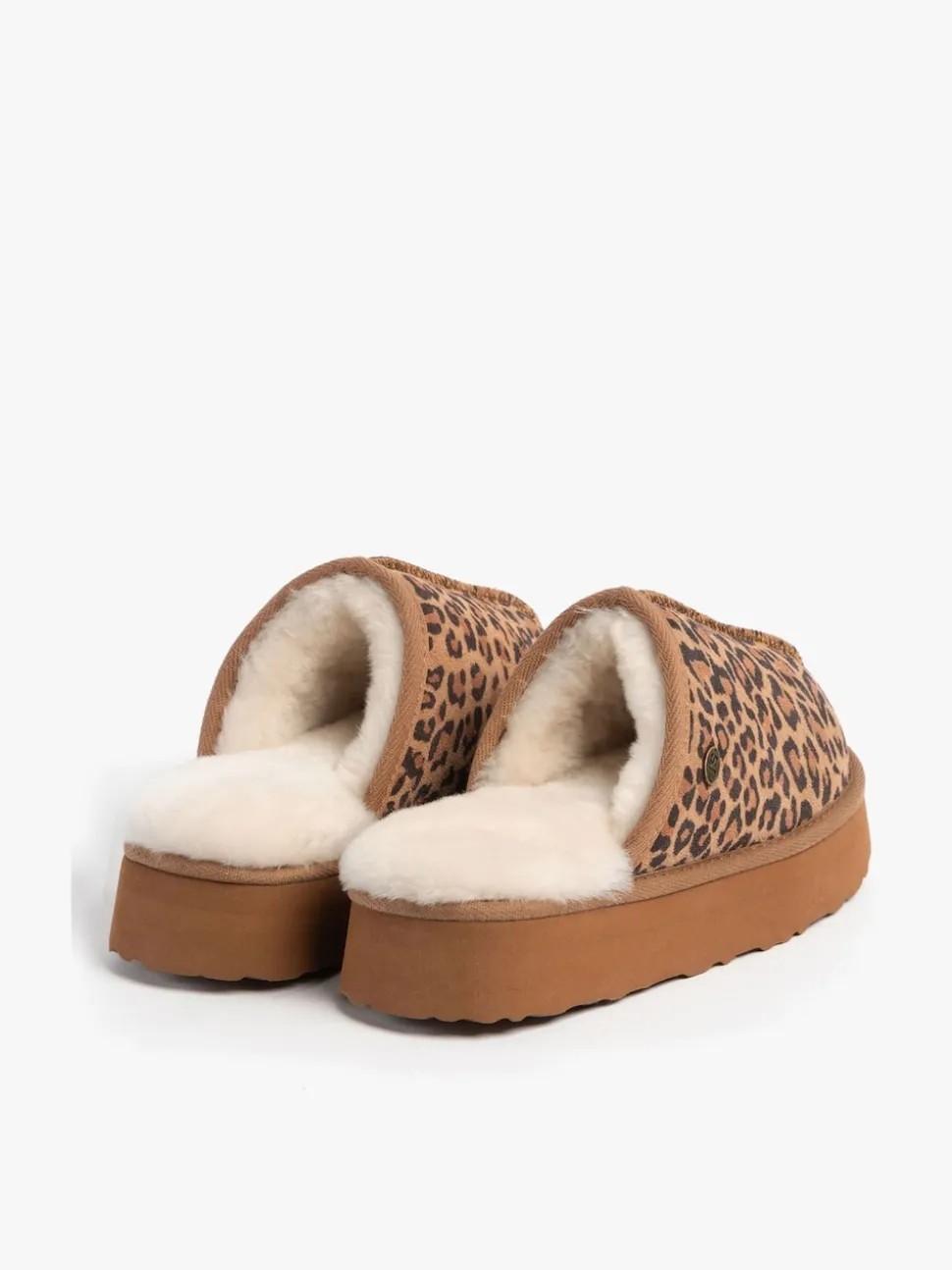 Chaussons mules à plateforme en peau de mouton Just Sheepskin Marron femme Mabel en peau de mouton