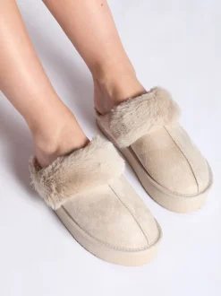 Chaussons mules Boux Avenue Platform en suédette