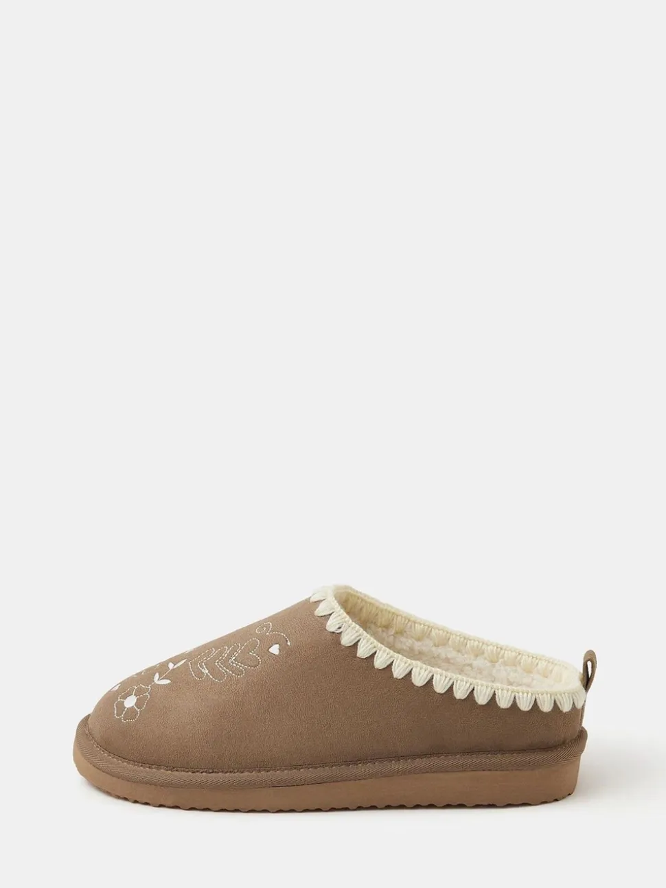 Chaussons mules brodés Accessorize cœur