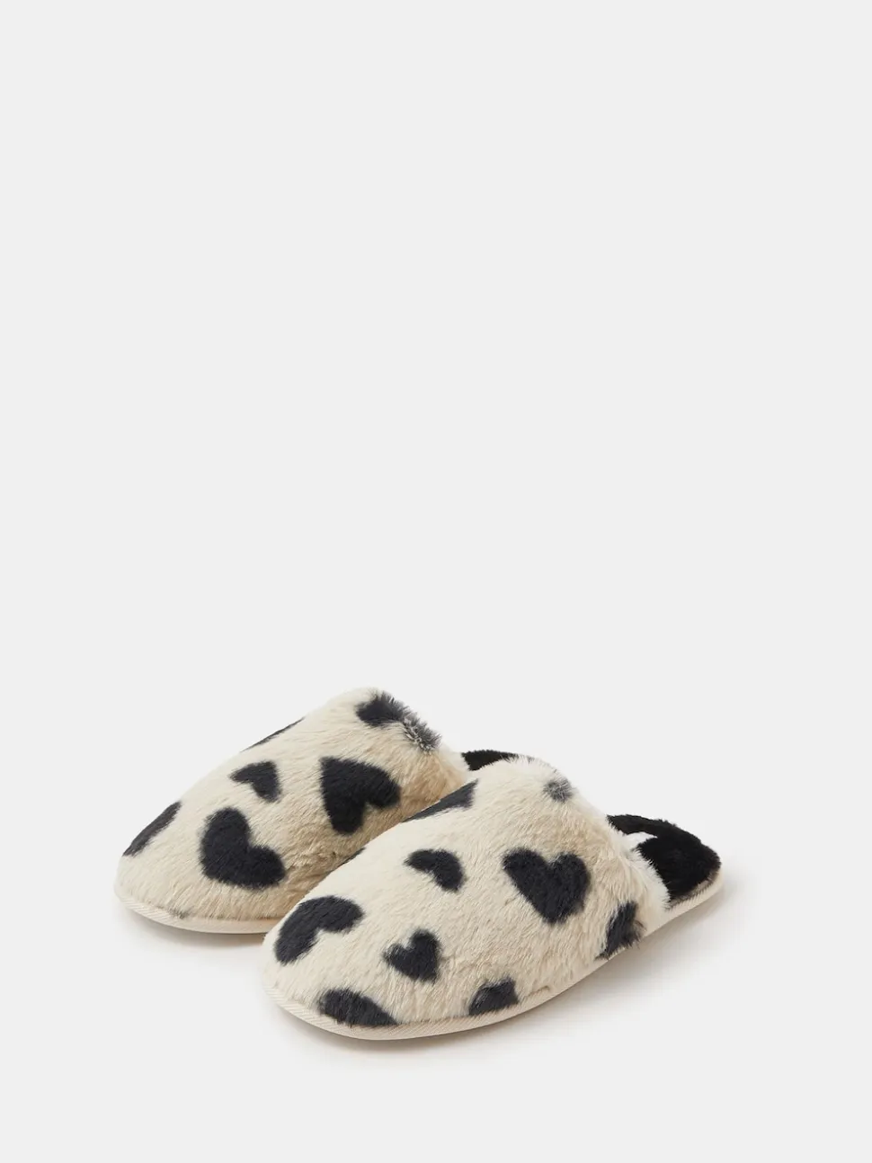 Chaussons mules duveteux Accessorize cœur