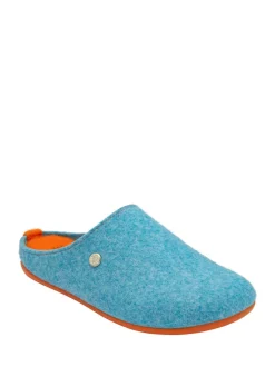 Chaussons mules plats Lotus en textile