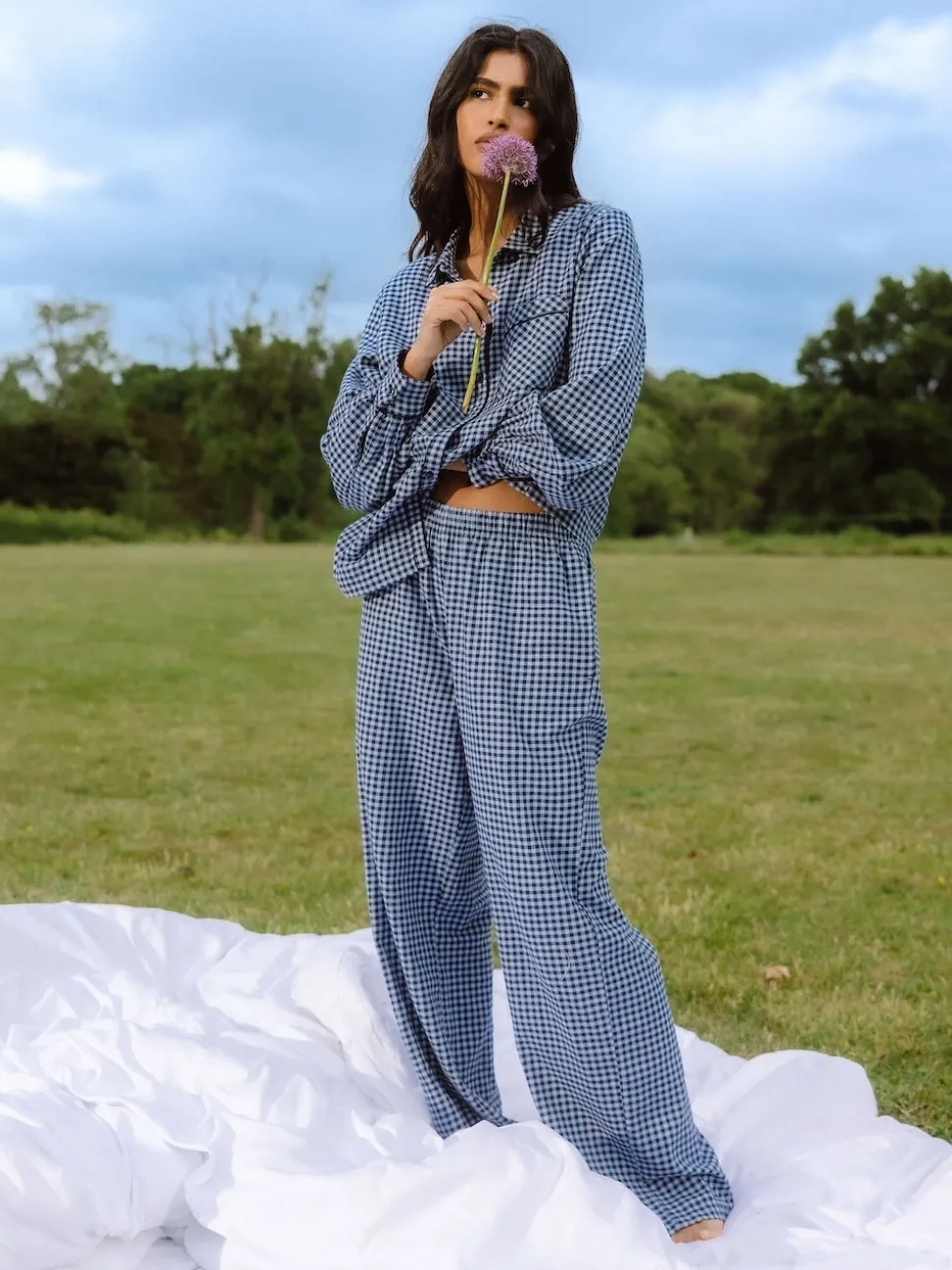 Chelsea Peers Ensemble pyjama long et chouchou en coton à carreaux vichy