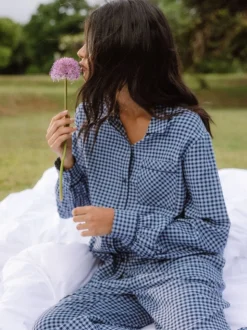 Chelsea Peers Ensemble pyjama long et chouchou en coton à carreaux vichy