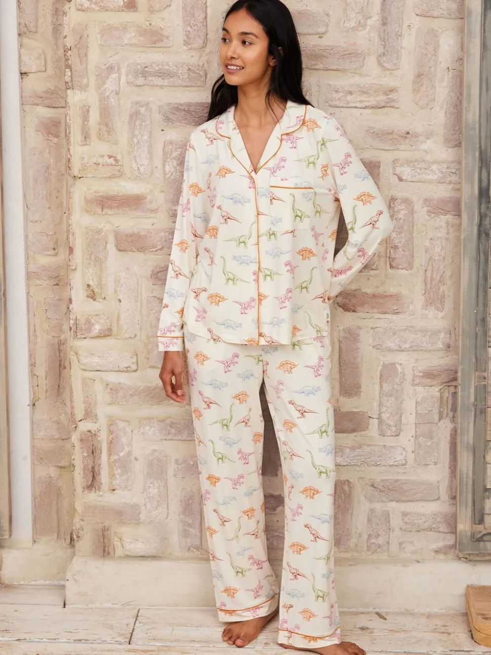 Chelsea Peers Pyjama long imprimé dinosaure