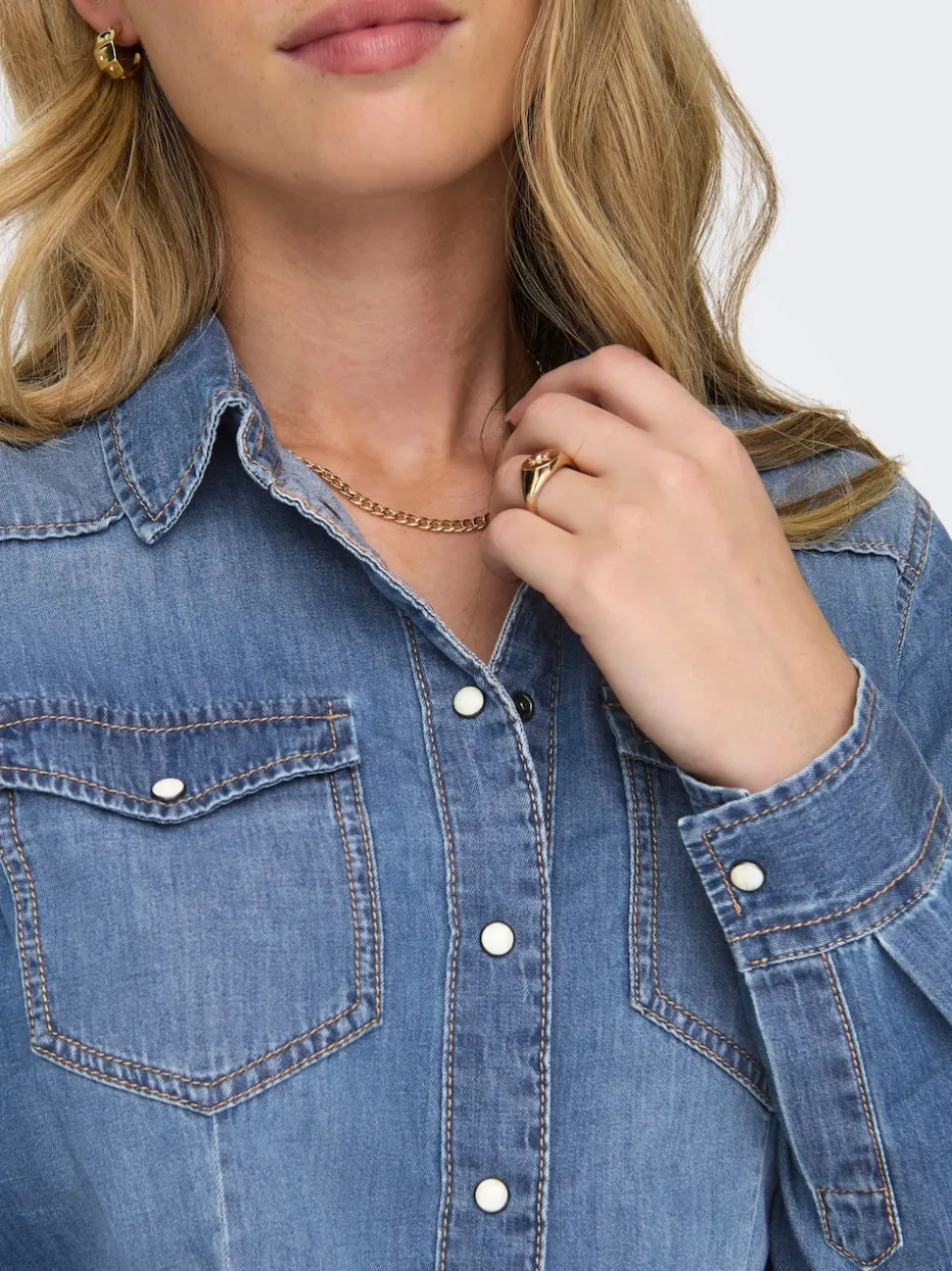 Chemise en denim léger ONLY 100 % coton