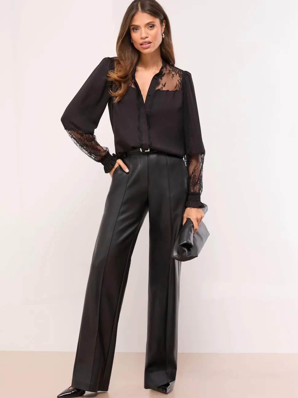 Chemise grand-père Lipsy avec dentelle