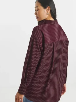 Chemise JD Williams à rayures en sergé oversize à manches longues