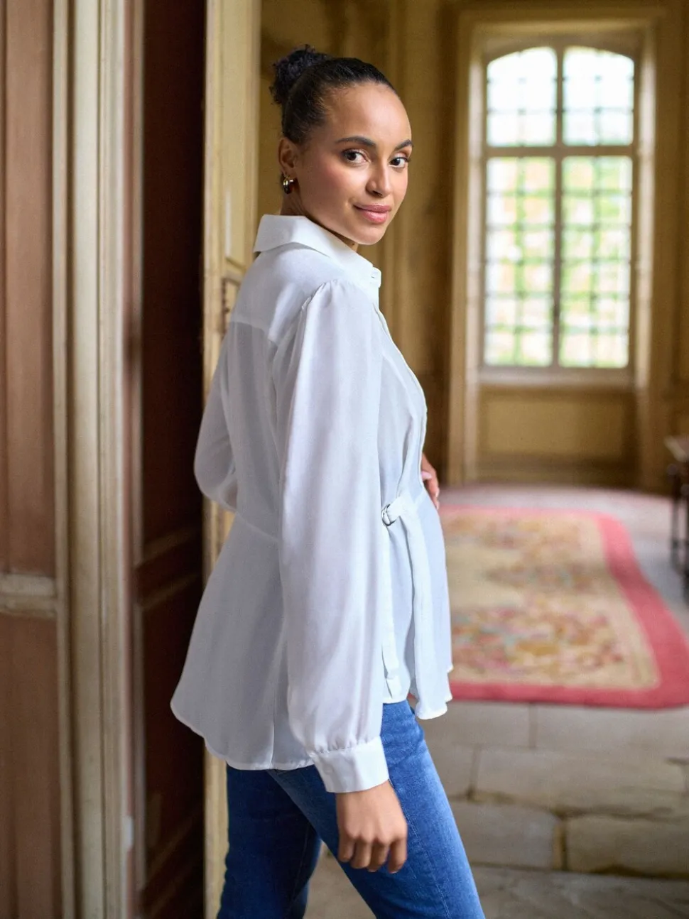 Chemise Seraphine maternité et allaitement avec anneau en D