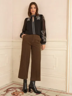 Chemisier Love & Roses manches longues à col montant
