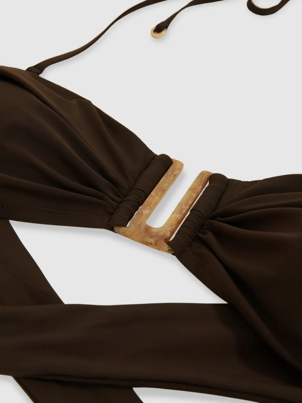 chocolat - Haut de bikini bandeau à bretelles amovibles Reiss Carina