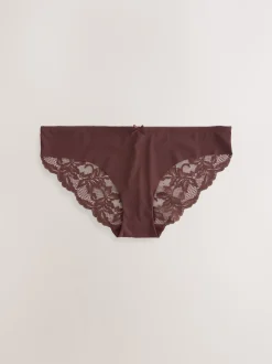 Chocolat Nude / Mauve / Rose - No VPL Lace Back Briefs 3 Pack