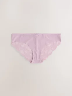 Chocolat Nude / Mauve / Rose - No VPL Lace Back Briefs 3 Pack