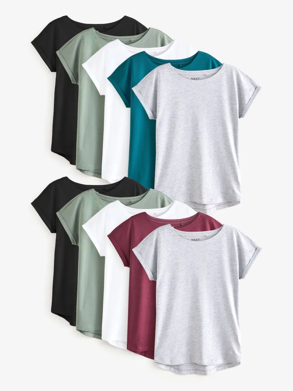 Classique - Lot de 10 T-shirts à manches courtes 100 % coton