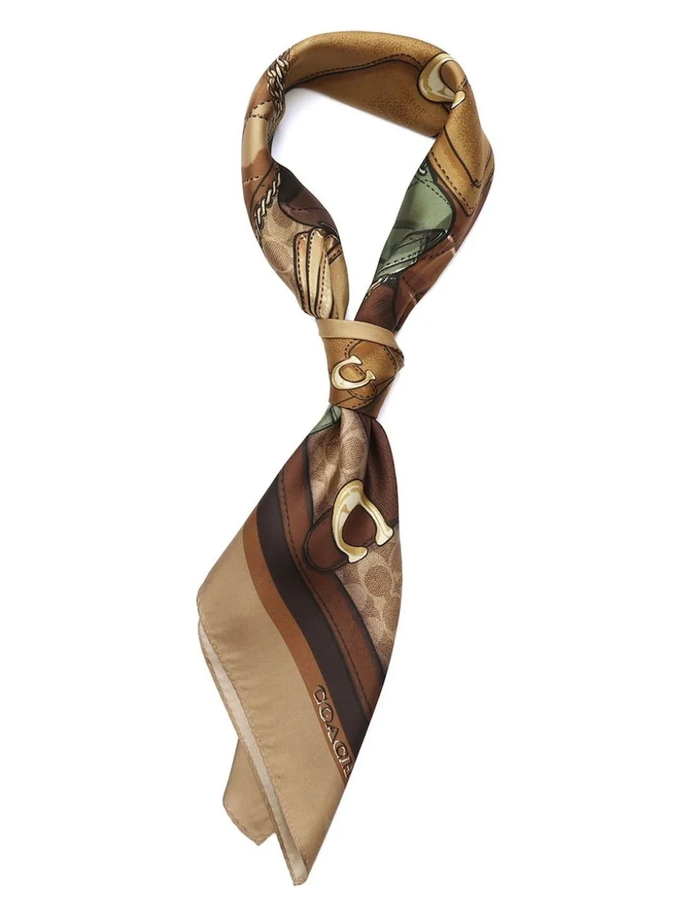COACH Foulard carré en soie imprimé tigré