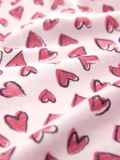Coeur rose - Ensemble pyjama short en coton