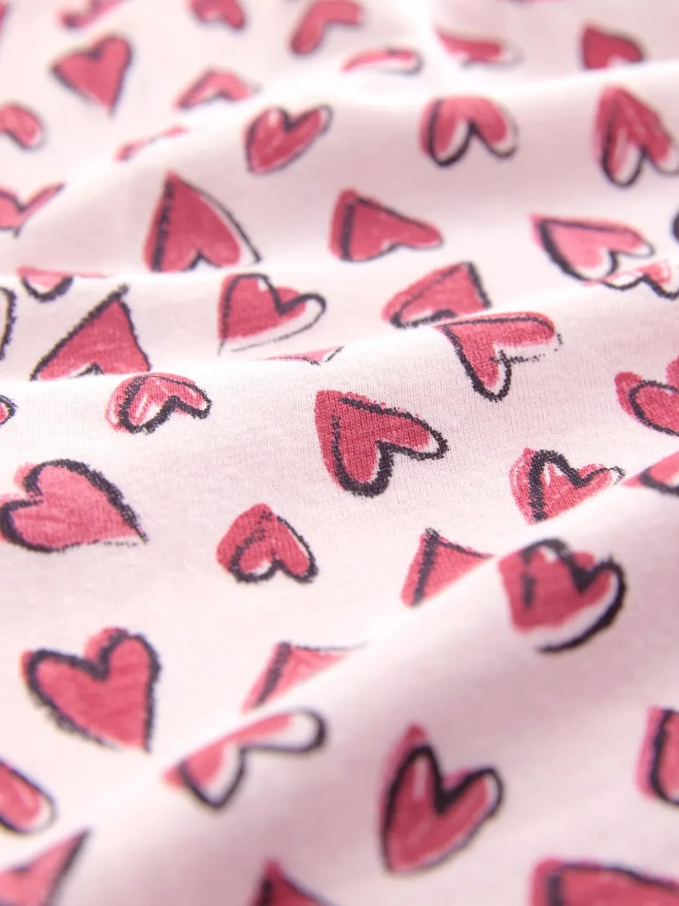Coeur rose - Ensemble pyjama short en coton