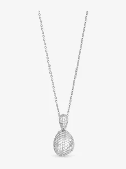 Coffret cadeau Jon Richard pendentif dôme en plaqué rhodium et zircone cubique