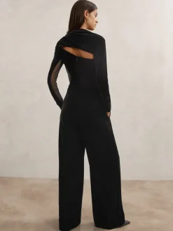 Combinaison ample Reiss Karolina en velours à empiècements transparents