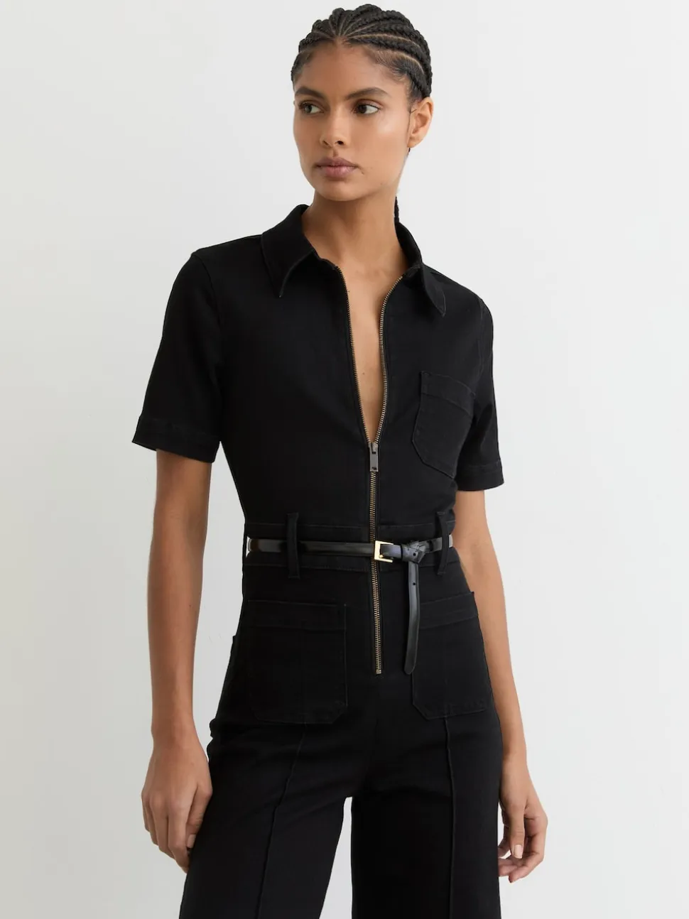 Combinaison ample zippée en denim Reiss Danie