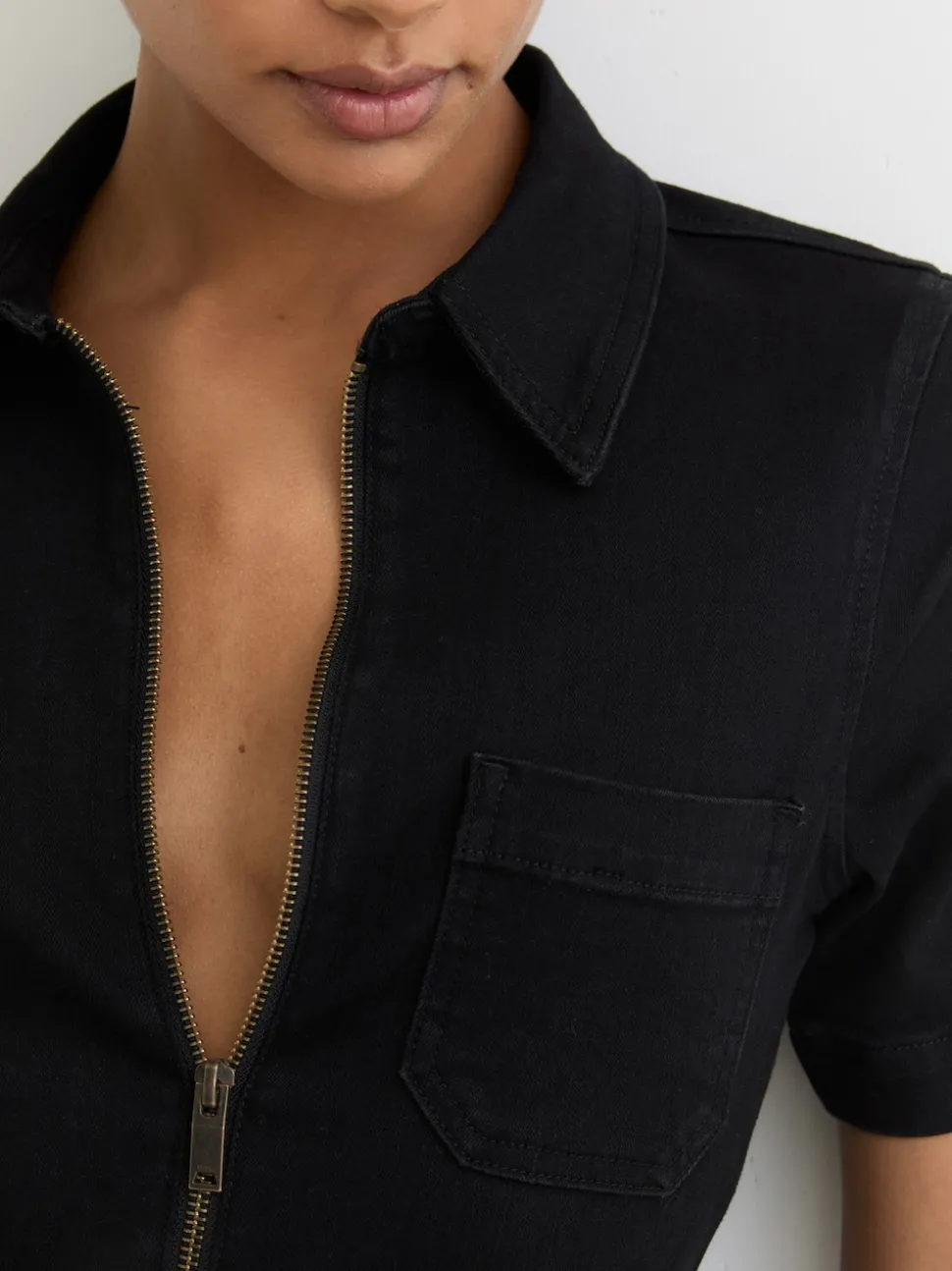 Combinaison ample zippée en denim Reiss Danie