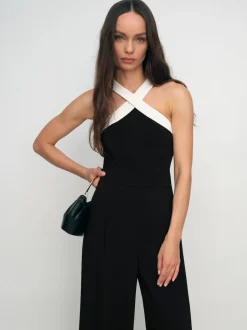 Combinaison dos nu jambe large Reiss Cliona color-block