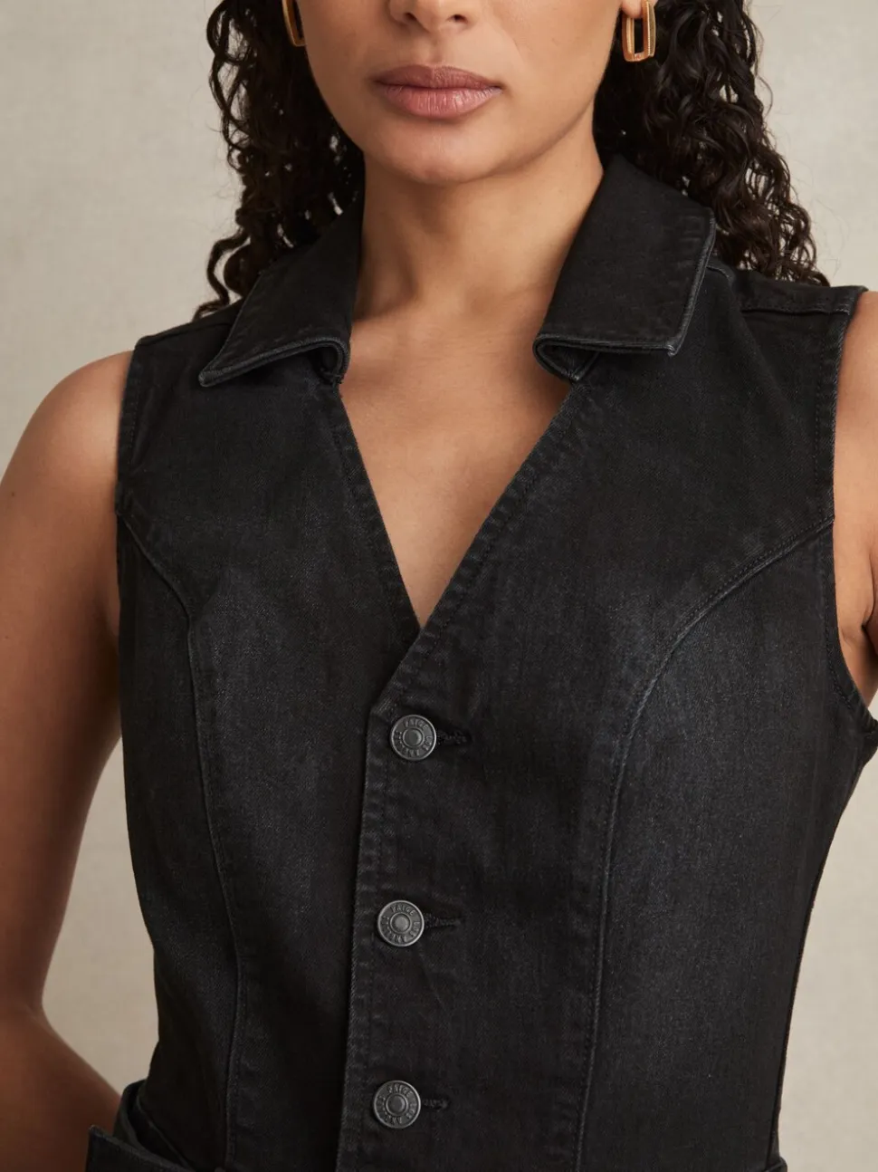 Combinaison en denim Paige sans manches