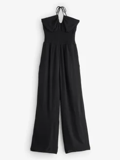 Combinaison Hollister sans bretelles à taille smockée Multi Way noire